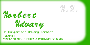 norbert udvary business card